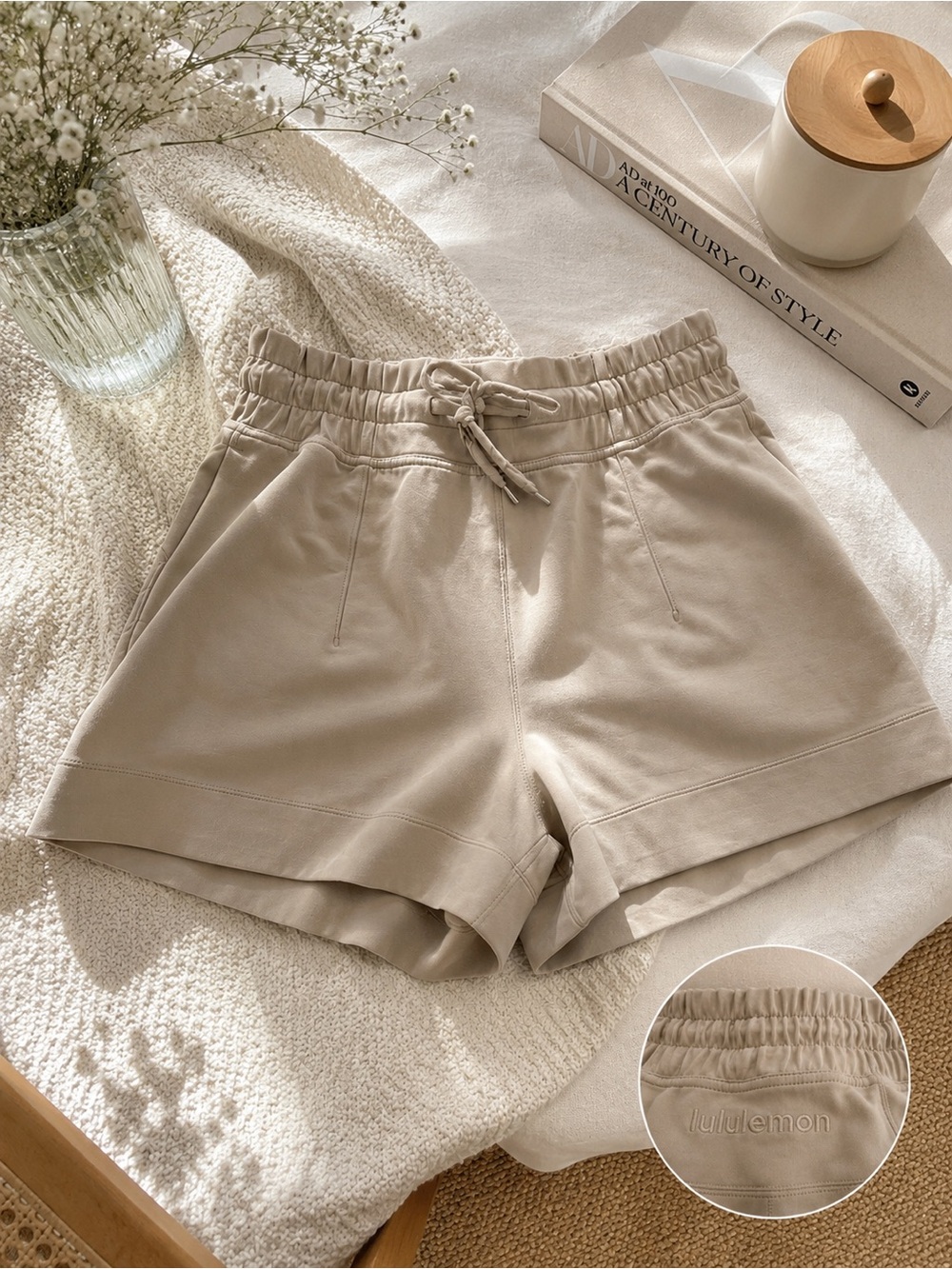 lululemon athletica Beige Athletic Drawstring Shorts